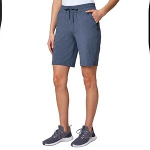 MONDETTA Women Active Performance Elastic Waist Soft Casual Bermuda Shorts BLUE